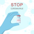 Doctor hand holding anti Covid-19 vaccine. ÃÂ¡oronavirus vaccine concept